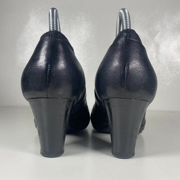Clarks Women Shoes Bendable Heeled Booties Almond Toe Leather Black Sz 10 - Picture 3 of 13
